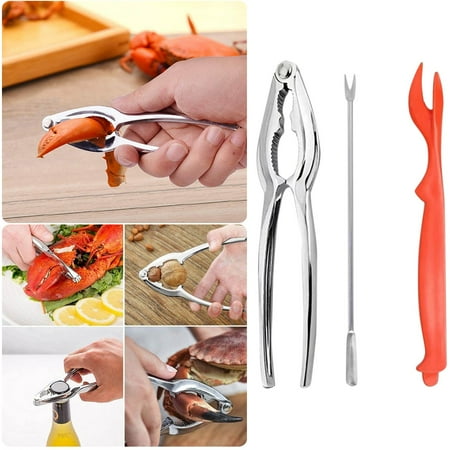 

Fall Savings Clearance Under $5.00 Alloy Nut Pliers Functional Walnut Crab Clamp Crab Eating Tool 3 Piece Set