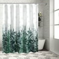 thumbnail image 2 of Christmas Shower Curtain Pine Tree Forest Shower Curtains for Bathroom Decor Winter Misty Forest Green for Christmas Decoration Bath Curtains Sets with Hooks Waterproof Extra Long 72" x 84", 2 of 6