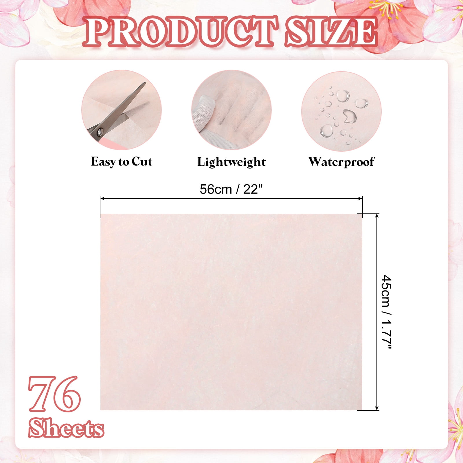 Uxcell 76Sheets Flower Wrapping Paper, 22"x17.7" Cotton Wrapping Flower Tissue Paper Floral Bouquet Wraps for Florist Packaging Arrangement Supplies Gift Packaging, Dark Pink