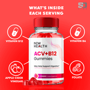 New Health Keto ACV Gummies Advanced Apple Cider Vinegar Supplement 1000MG 180 Gummies