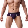 thumbnail image 2 of IAJDKMEK Men's Boxer Briefs - Low-Rise Sexy Underwear for Men, Flat-Angle Comfort Mens Boxer Briefs, Soft Boxer Briefs for Daily,Purple M, 2 of 5
