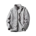 thumbnail image 4 of uublik Men's Fleece Jackets & Coats Full Zip Lightweight Fleece Jacket Casual Soft Warm Coats with Pockets Gray, 4 of 5