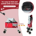 thumbnail image 6 of NiamVelo Dog Stroller Folding Pet Cat Stroller with 4 Wheels Portable Doggy Stroller with Cup Holders, Red, 6 of 7
