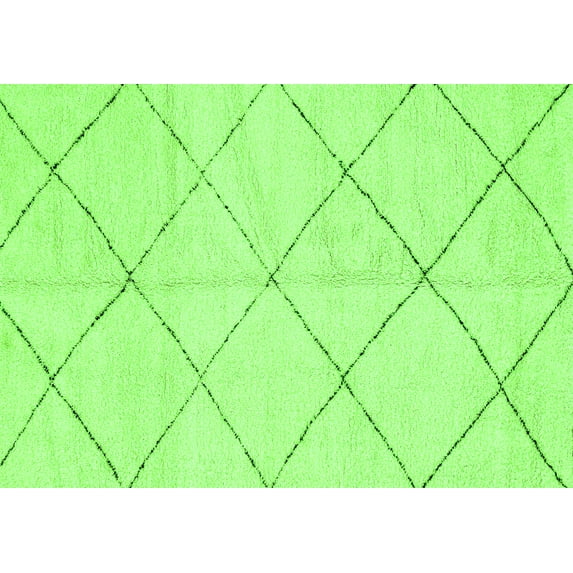 Ahgly Company Indoor Rectangle Solid Green Modern Area Rugs, 7' x 10'