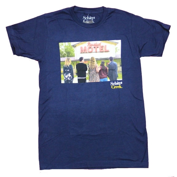 Schitt's Creek Mens T-Shirt - Group Staring At Rosebud Motel Photo Image (Small)