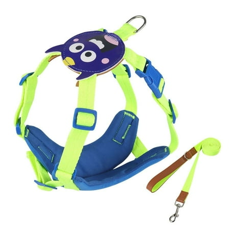 Durable Walking Lead Adjustable Dog Harness Dog Chest Strap Pet Dog Harness Training Protective Dog Chest Vest BLUE L