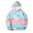 thumbnail image 3 of BRGZLK Hoodies for Girls Toddler Stylish Cute Ombre Print Long Sleeve Warm Comfy Pullover Sweatshirt with Pockets Autumn Winter Casual Clothes Multicolor H 7-8 Years, 3 of 8