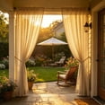 thumbnail image 4 of 63x118 Inch Outdoor Sheer Curtains,Waterproof Light Filtering Voile,Sheer Sun Shade Curtain for Patio Gazebo Pergola Garden, 4 of 7