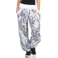 thumbnail image 2 of Women Casual Boho Print Pants Wide Leg Pants Loose Pocket Button Harem Pants, 2 of 5