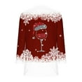 thumbnail image 5 of Women's Long Sweaters with Pockets Sherpa Fleece Christmas Crewneck Pullover Sweatshirt Tunic Tops for Leggings (L, Red), 5 of 7