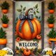 thumbnail image 4 of Cortina de Porche con Marco para Puerta, Diseño de Calabaza, Girasol y Acción de Gracias, Tela Colgante para Fondo de Puerta, Decoración de Festival, 4 of 6