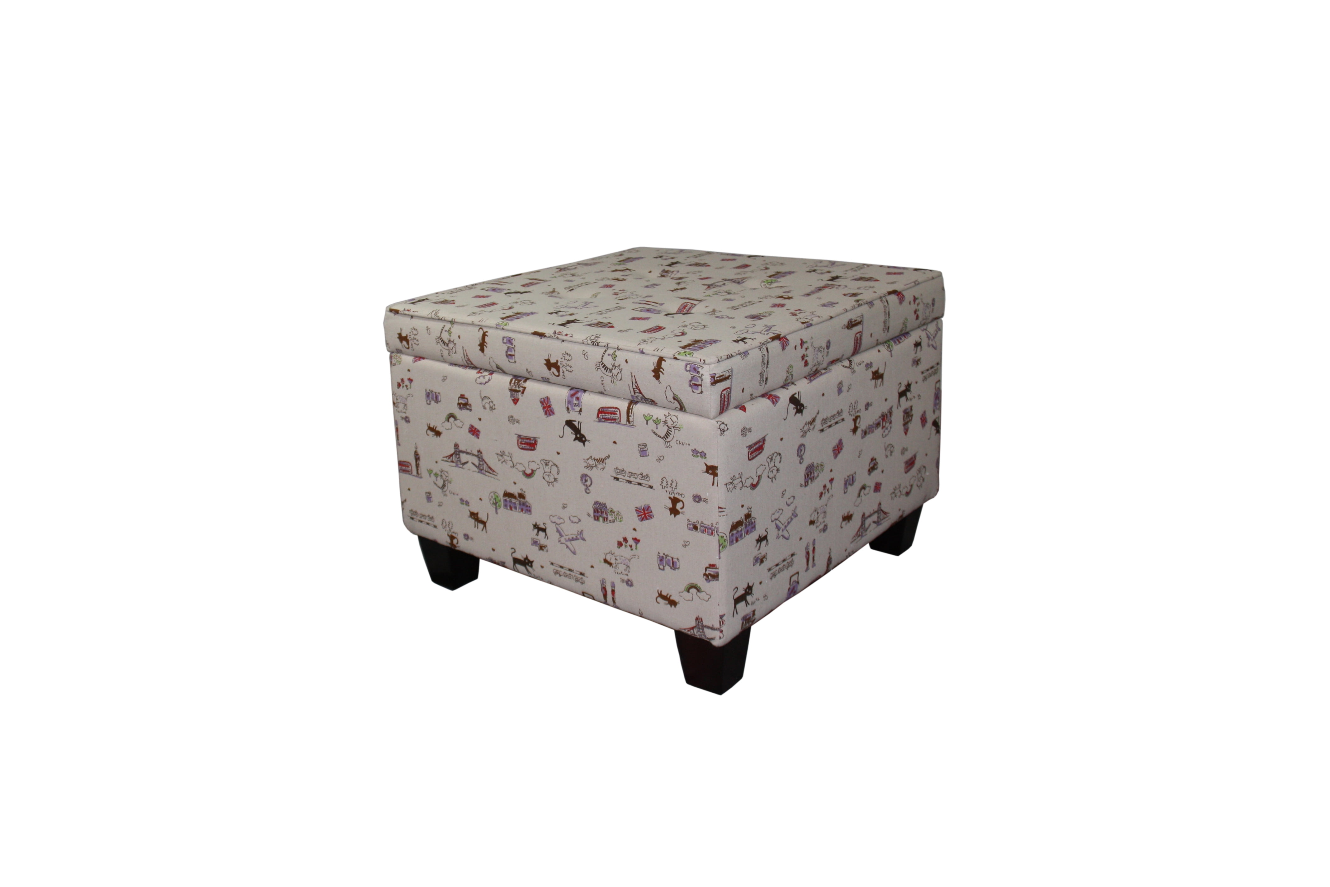 18.75" Tall Storage Ottoman , Kids Print