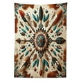 thumbnail image 2 of Ambesonne Rustic Outdoor Tablecloth, Feathers and Arrows Folk Art, 58"x120", Redwood Teal Champagne, 2 of 2