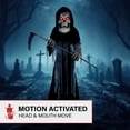 thumbnail image 5 of Haunted Hill Farm 8.5 ft Motion-Activated Ginormous Reaper Animatronic, Outdoor Halloween Decor, HHGINORMRPR-3FLSA, 5 of 17