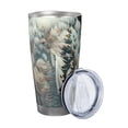 thumbnail image 2 of Cauagu Moon Flower White Owl Pattern 20oz Tumbler,Stainless Steel Vacuum Insulated Tumbler with Lid Insulated Coffee Mug Thermal Cup with Splash Proof Sliding Lid-Straw Three-piece Set, 2 of 8