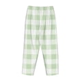 thumbnail image 5 of Sigee Pistachio Green Checkboard Print Women's Soft Pajama Pants - Breathable and Comfortable Lounge Sleep Bottoms with Elastic Waistband and Pockets-Large, 5 of 9