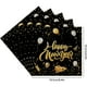 thumbnail image 3 of Paquete de 20 servilletas negras y doradas para Nochevieja | Vajilla de papel desechable para celebraciones navideñas | Decoración festiva de 16,5 x 16,5 cm, 3 of 5