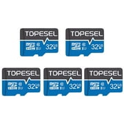 Topesel 32GB Micro SD Card 5 Pack Class 10 UHS-I High Speed TF Card Memory Card for Nintendo Switch Phone Camera Blue