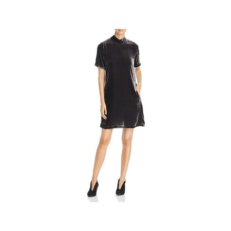 Eileen Fisher Womens Boat Neck Velvet Casual Dress