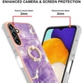 thumbnail image 3 of Marble Pattern for Samsung Galaxy A34 5G Case with Ring Holder Kickstand, Ultra Slim PC Material Shockproof Protective Girls Women Case Cover for Samsung Galaxy A34 5G DLS Golden Purple, 3 of 13