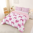 thumbnail image 2 of Erosebridal Cute Clover Bow Queen Comforter Set 3pcs for Girls,Kids Teens Dreamy Flowers Bowtie Bedding Comforter Set,Pink Reversible,Lightweight Room Decor, 2 of 6
