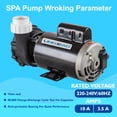 thumbnail image 3 of LINGXIAO SPA Pump, 3HP Hot Tub SPA Pump, 2 Speed LX SPA Pump Motor 220V to 240V, 2" Port, 56 Frame (Model: 56WUA300-II), 3 of 6