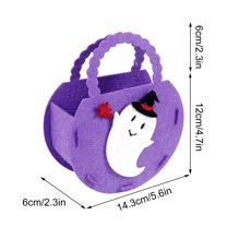 Beautynvta Halloween Gift Candy Bag, Bat Pumpkin Witch Ghost Decorative Small Gift Tote Reusable Non-Woven Bags with Handle for Gifts Wrapping, Halloween Party Supplies