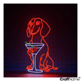 thumbnail image 2 of Craftnamesign Cocktail Martini Dachshund Led Light Sign For Bar Wall Decor, 2 of 5