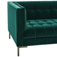 thumbnail image 4 of Isaac Stitch Green Velvet Button Tufted Loveseat, 4 of 9