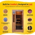thumbnail image 3 of HeatWave 1-2 Person Hemlock Infrared Sauna W/ 5 Carbon Heaters, 3 of 7