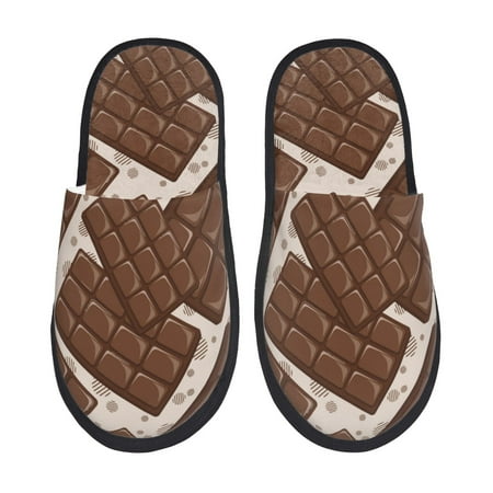 

Slippers for Women Men Chocolate Pattern cute Warm Womens Mens House Shoes Bedroom Slippers Fuzzy Memory Foam Slippers Winter House Indoor Shoes Aesthetic Dorm Slippers