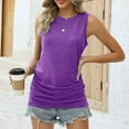 thumbnail image 4 of Meichang Women's Casual Tank Tops Summer Crewneck Sleeveless Tunic Flowy Loose Shirts Solid Color Basic T Shirts Shirts Comfy Streetwear Tanks Tops for Women, Purple XL, 4 of 8