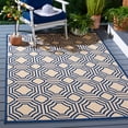 thumbnail image 2 of Safavieh Courtyard Brooklyn Geometric Indoor/Outdoor Area Rug, Beige/Navy, 6'7" x 9'6", 2 of 11