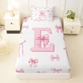 thumbnail image 3 of Castle Fairy Pink Bow Letter E Twin Sheet Sets 3pcs for Girls,Dreamy Princess Bedding, 3 of 6