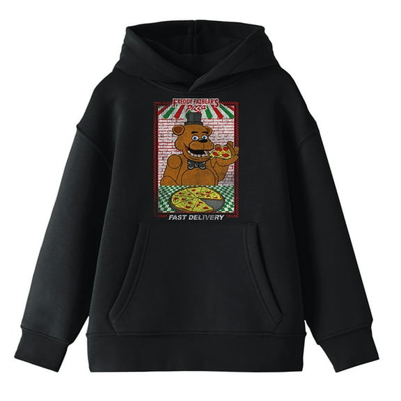 Bioworld Five Nights at Freddy's Fazbear's Pizza Fast Delivery! Youth Black Hoodie-M