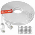 thumbnail image 1 of Ethernet Cable 50m, Cat6 Extra Long Flat Internet Cable 50 Meter, High Speed Network Cable White, Rj, 1 of 5