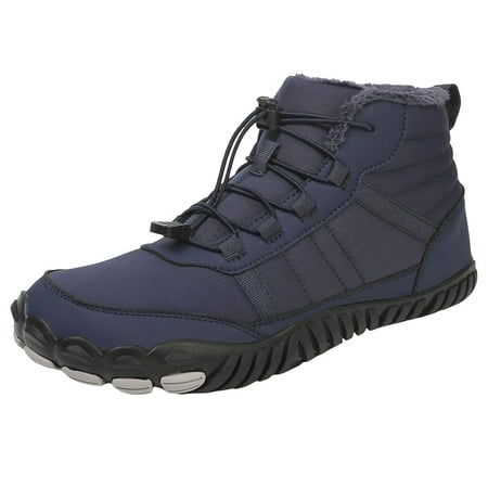 

Ketyyh-chn99 Men Snow Boots Golf Shoes Men Womens Mens Barefoot Boots Shoes Winter Snow Boots Warm Ankle Booties Sole Wide Toe Slip on Sneakers Dark Blue 8.5