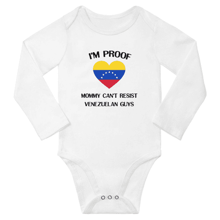 

I m Proof Mommy Can t Resist Venezuelan Guys Baby Long Sleeve Bodysuit Outfits (White 18 Months)