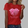 thumbnail image 2 of Alkepwun Breast Cancer Printed Shirts for Women Sunflower Pink Ribbons T-Shirt Breast Cancer Awareness Tee Tops, 2 of 4