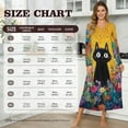 thumbnail image 7 of SEANATIVE Soft Nightgown for Women Full Length Sleepwear Long Sleeve Bedroom Sleepdress Button Pj Dress Lightweight Cozy Nightshirt Winter Fall Home Wear, S, Black Cat Daisy Flower, 7 of 7
