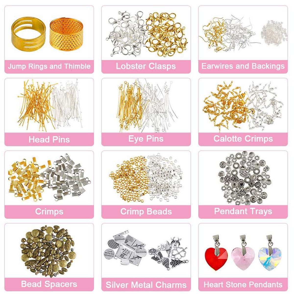 4 Boxes Aluminum OPEN JUMP RINGS DIY Jewelry Making Accessories Mixed Colors 