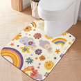 thumbnail image 2 of Yayeee Bath Rug for Bathroom Floor Non Slip Rectangle Fluffy Soft Absorbent Mat, 16"x24", Beige Retro Rainbow, 2 of 7