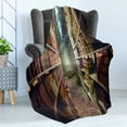 thumbnail image 4 of Bookshelf Soft Flannel Fleece Blanket, Digital Illustration of Abstract Design Library in Forest Academic Themed Picture, Cozy Plush for Indoor and Outdoor Use, 70" x 90", Multicolor, by Ambesonne, 4 of 5