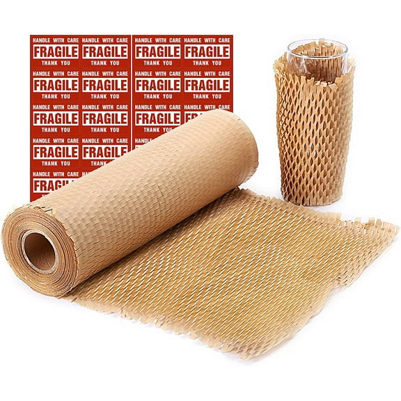 Honeycomb Cushioning Wrap Packaging Paper 16'' x 300FT Perforated   20 Fragile