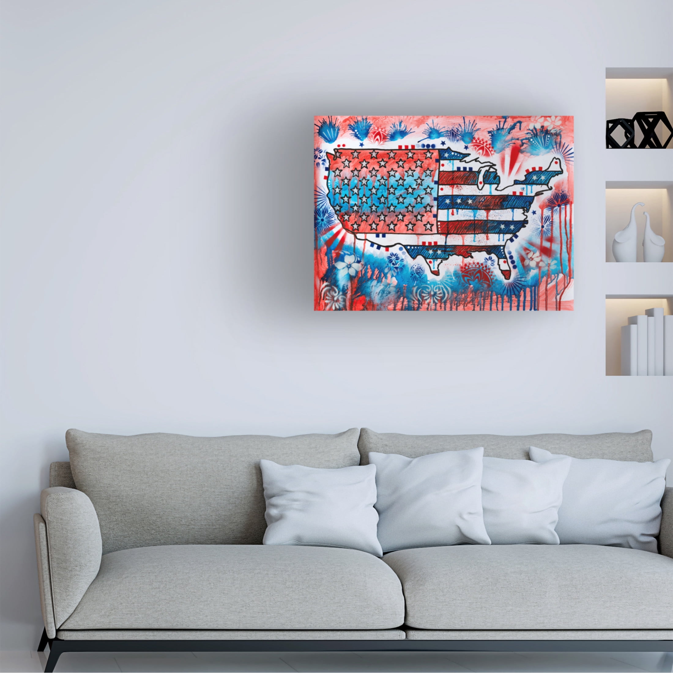 Canvas Wall Art - Dean Russo 'America United' Wall Art for Living Room, Bedroom, or Office Décor by Trademark Fine Art - 32 x 24 Inches