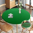 thumbnail image 1 of LAICAIW Nappe Ronde Ajustée, Nappe Réversible Imperméable et Résistante aux Taches avec Élastique Extensible, Housse de Table Facile à Nettoyer pour Usage Extérieur/intérieur, Convient aux Tables Rondes jusqu'à 32 Pouces-36 Pouces de Diamètre, Vert, 1 of 7