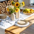 thumbnail image 4 of Blue Eucalyptus Leaves Round 13 Inch Placemats Set of 6, Weeping Spring Botanical Summer HeatResistant Non Slip Place Mats for Dining Table, Wipeable Braided Kitchen Table Mats for Housewarming, 4 of 9