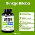 thumbnail image 2 of HealthFare Ginkgo Biloba Extract 7500mg | 200 Vegan Capsules | Extra Strength Standardized Herbal Supplement | Supports Brain Function, Memory & Focus | Non-GMO, Gluten-Free | Made in USA, 2 of 7