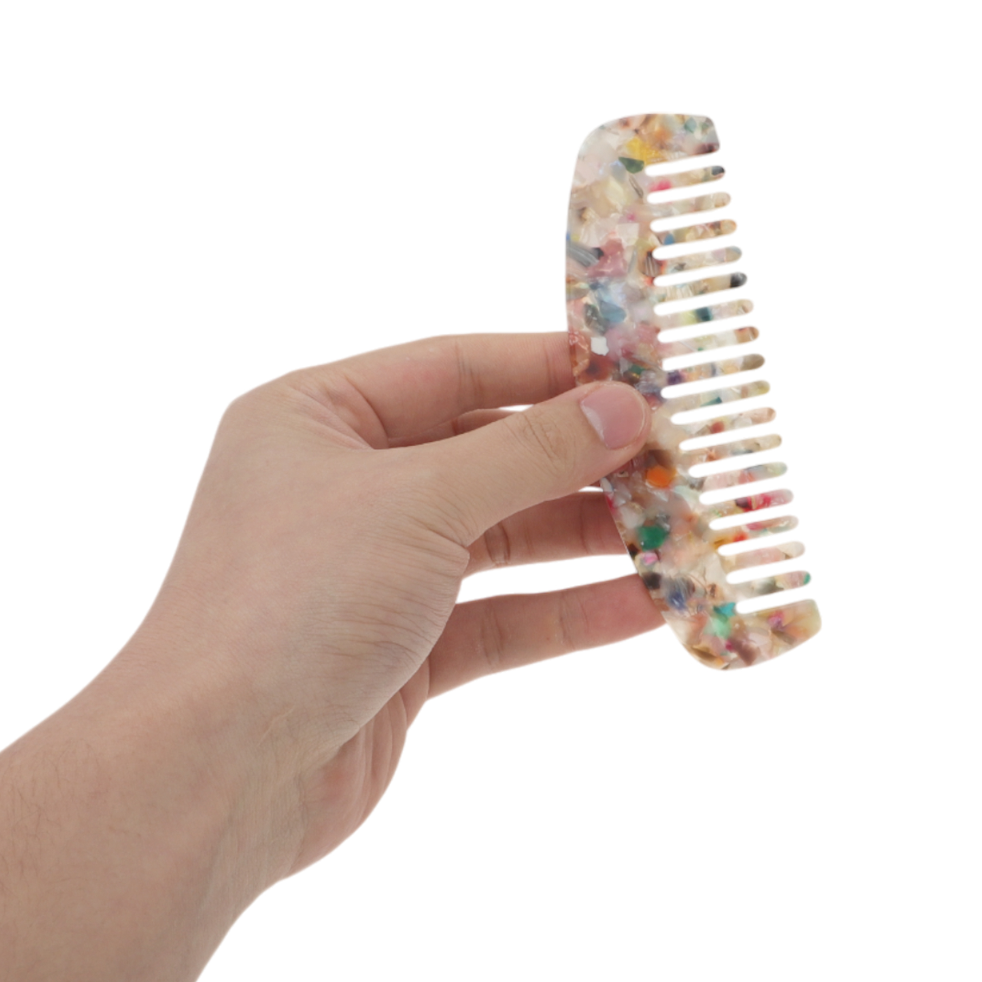Unique Bargains 1 Pc Marble Hair Comb Designed for Making hair Smooth Multicolored