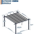 thumbnail image 7 of EastVita 10x13 Ft Aluminum Pergola Outdoor Metal Pergola with Adjustable Canopy Reinforced Frame Outdoor Shelter for Backyard Garden and Deck - Gray, 7 of 7